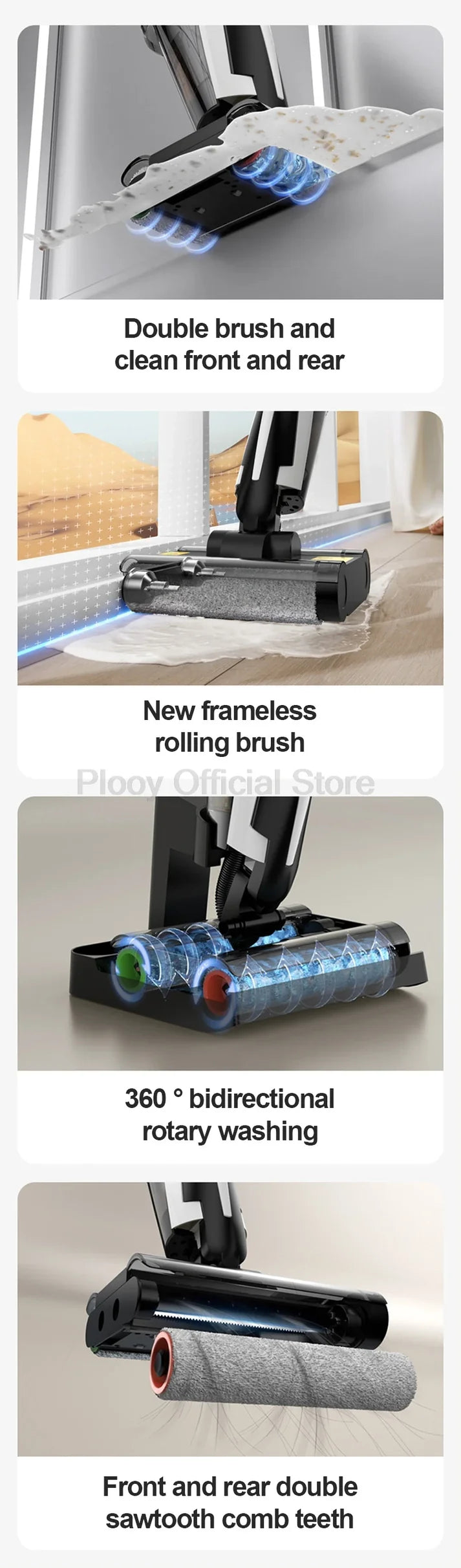 Wireless Electric Mop with Vacuum & Water Spray | All-in-One Smart Floor Cleaner with Suction & Self-Cleaning