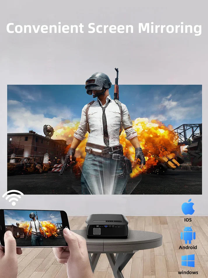 Full HD 1080P Smart LED Projector | 4K Support, 1800 ANSI, Auto Focus, WiFi 6, Android, Home & Outdoor Cinema