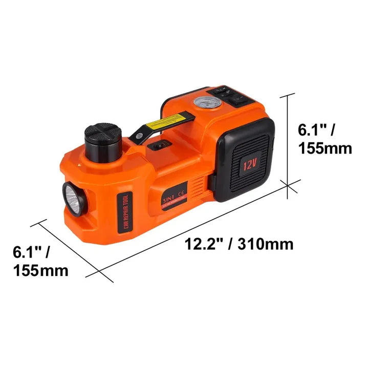 5 Ton 12V Electric Hydraulic Car Jack with Impact Wrench & Tire Inflator