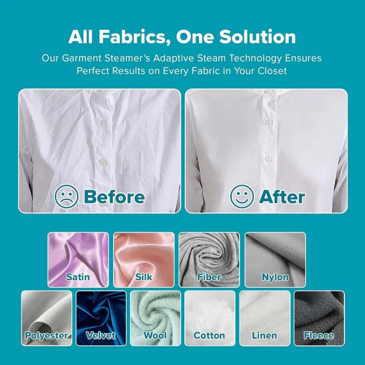 Steam & Go Handheld Garment Steamer | Foldable Upright Steamer for Clothes, Curtains, Bedding & Upholstery