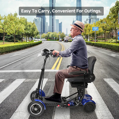 36V Foldable 4-Wheel Electric Scooter | 500W Dual Motor, 12mph, 2-Seater Mobility Scooter for Elderly & Disabled