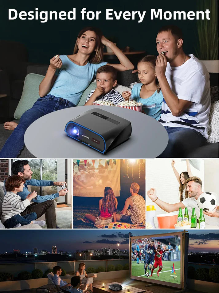 Full HD 1080P Smart LED Projector | 4K Support, 1800 ANSI, Auto Focus, WiFi 6, Android, Home & Outdoor Cinema