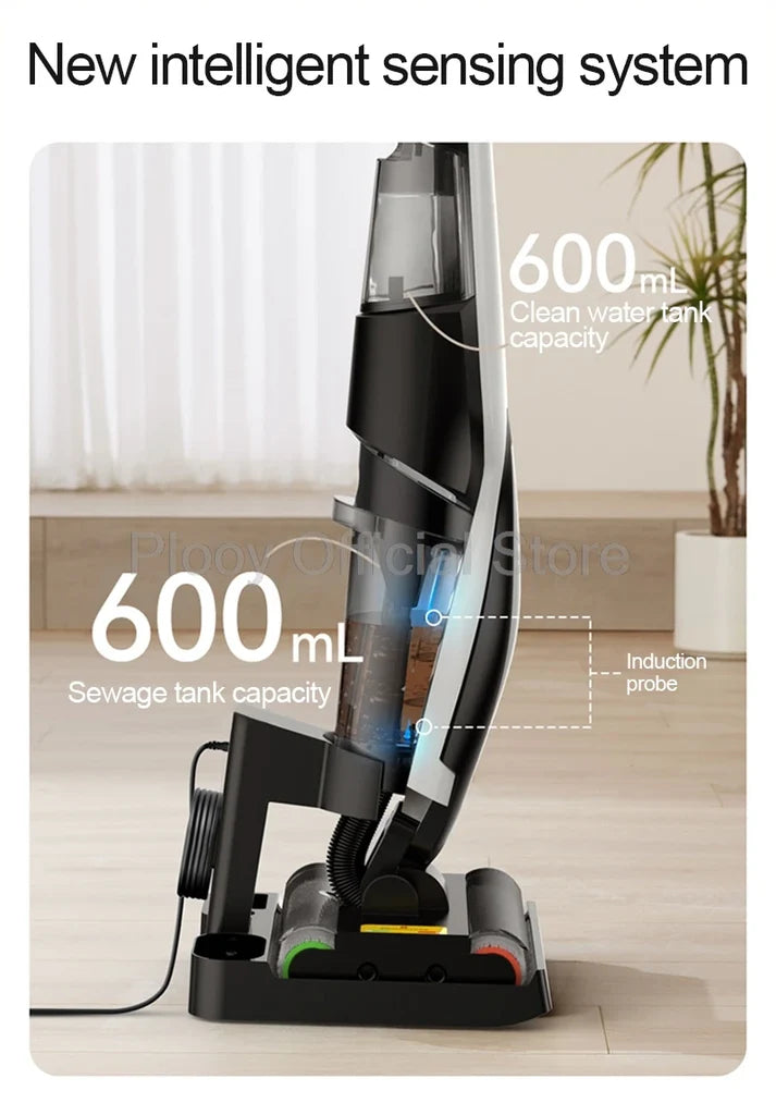 Wireless Electric Mop with Vacuum & Water Spray | All-in-One Smart Floor Cleaner with Suction & Self-Cleaning