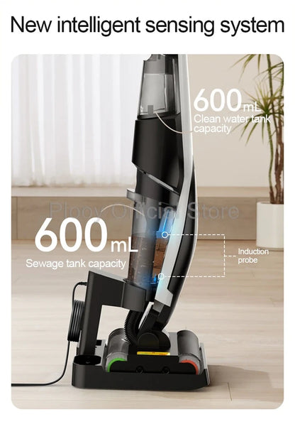 Wireless Electric Mop with Vacuum & Water Spray | All-in-One Smart Floor Cleaner with Suction & Self-Cleaning