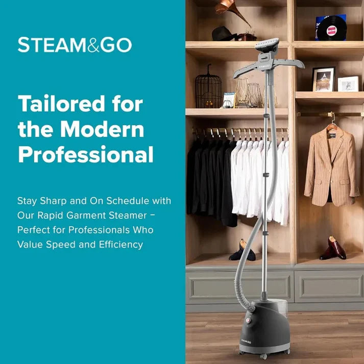 Steam & Go Handheld Garment Steamer | Foldable Upright Steamer for Clothes, Curtains, Bedding & Upholstery