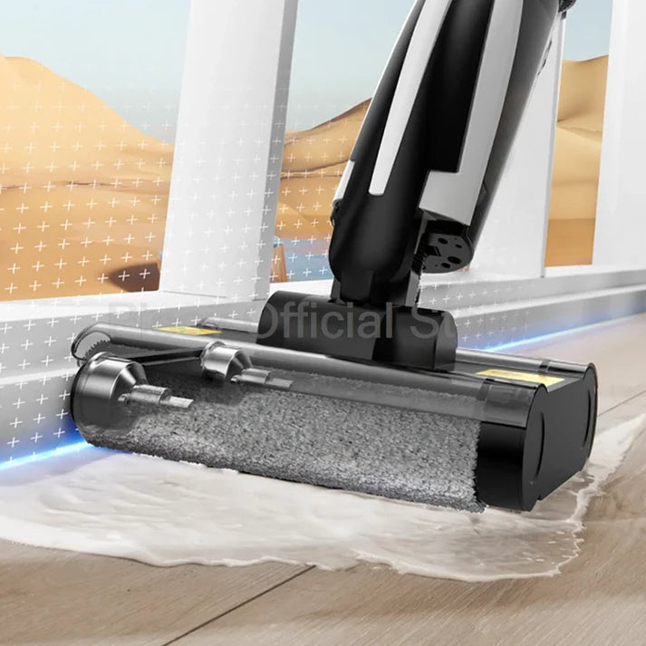 Wireless Electric Mop with Vacuum & Water Spray | All-in-One Smart Floor Cleaner with Suction & Self-Cleaning