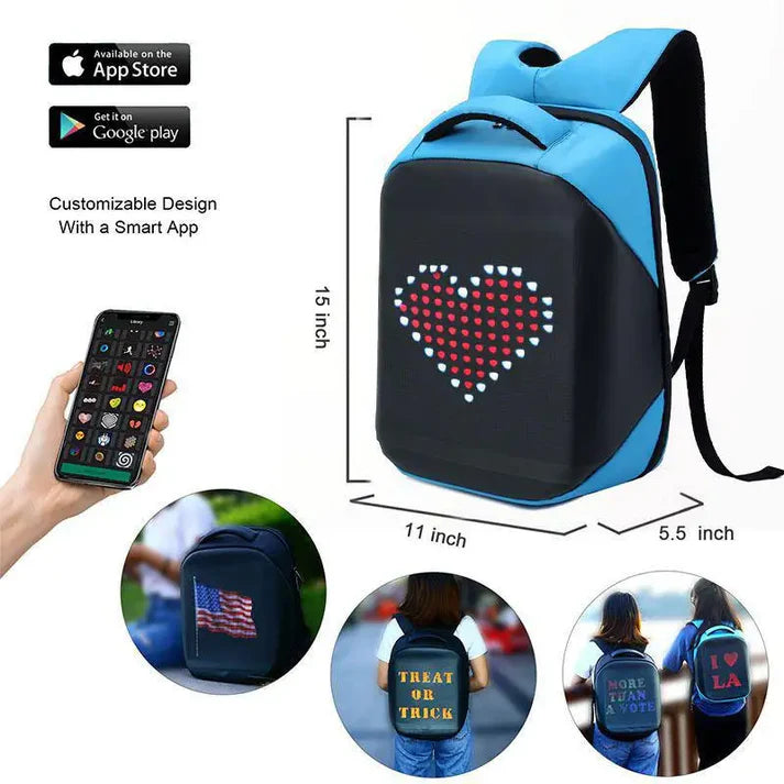 Smart LED Display Advertising Backpack – Large Capacity Outdoor Digital Screen