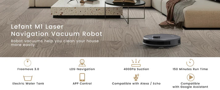 LDS Robot Vacuum Cleaner with 4000Pa Suction | Multi-Map Navigation, App & Alexa Control, Pet Hair Friendly