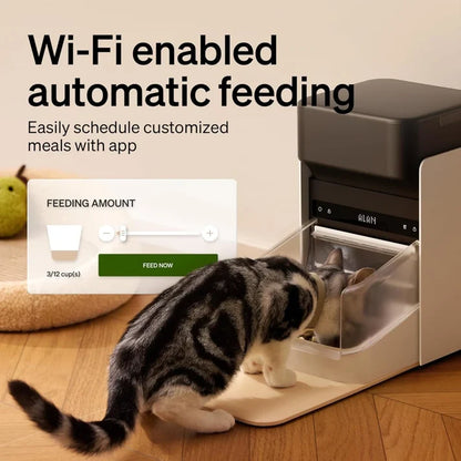 5G Automatic Cat Feeder with App Control & Light Collar Tag – 3L Capacity