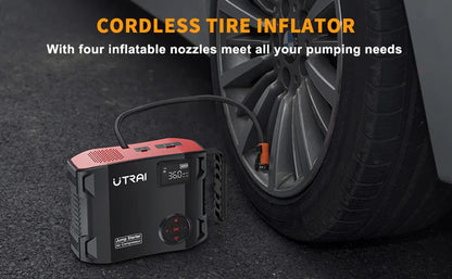 150PSI Portable Car Air Compressor & Jump Starter 4-in-1