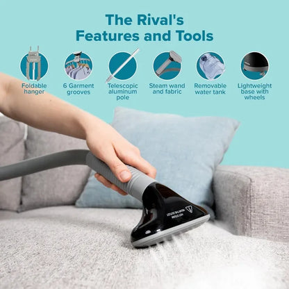 Steam & Go Handheld Garment Steamer | Foldable Upright Steamer for Clothes, Curtains, Bedding & Upholstery