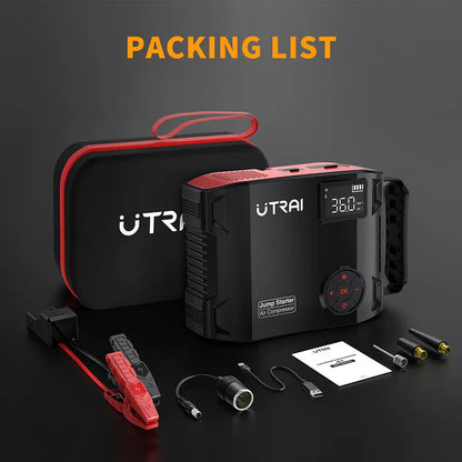 150PSI Portable Car Air Compressor & Jump Starter 4-in-1