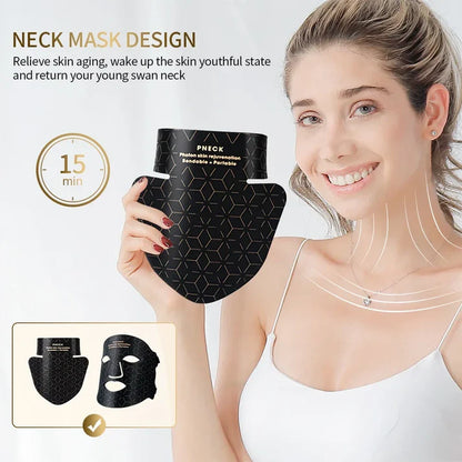Silicone LED Face & Neck Mask | Anti-Aging Photon Light Therapy for Skin Rejuvenation & Brightening