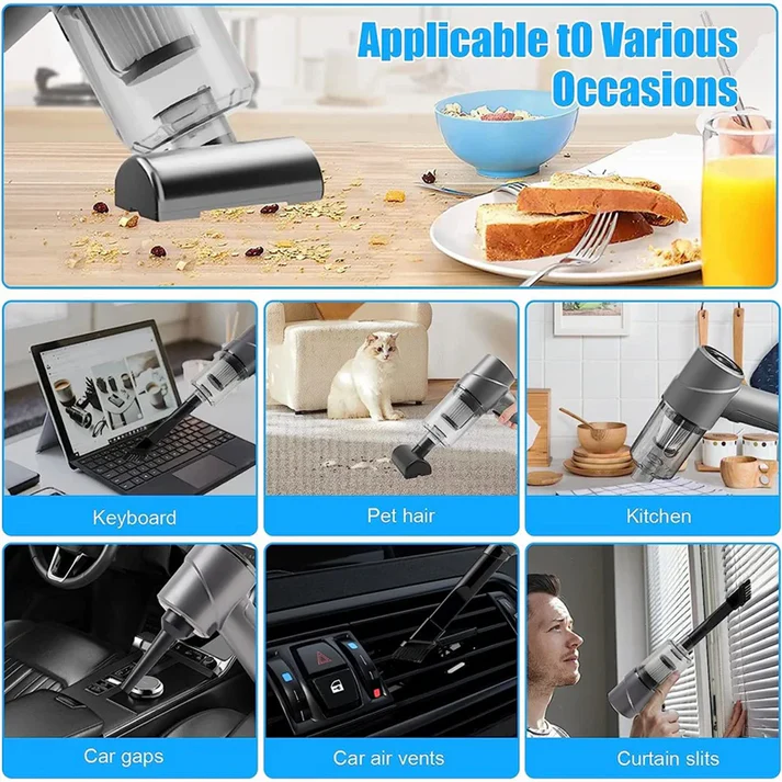 120W Mini Handheld Car Vacuum Cleaner | High-Power Portable Auto Interior Cleaner