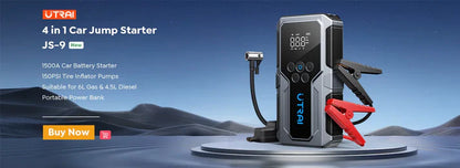150PSI Portable Car Air Compressor & Jump Starter 4-in-1
