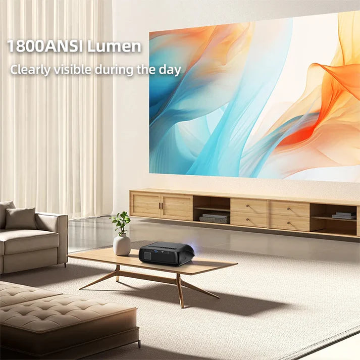 Full HD 1080P Smart LED Projector | 4K Support, 1800 ANSI, Auto Focus, WiFi 6, Android, Home & Outdoor Cinema