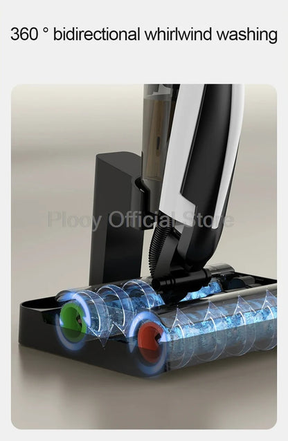 Wireless Electric Mop with Vacuum & Water Spray | All-in-One Smart Floor Cleaner with Suction & Self-Cleaning