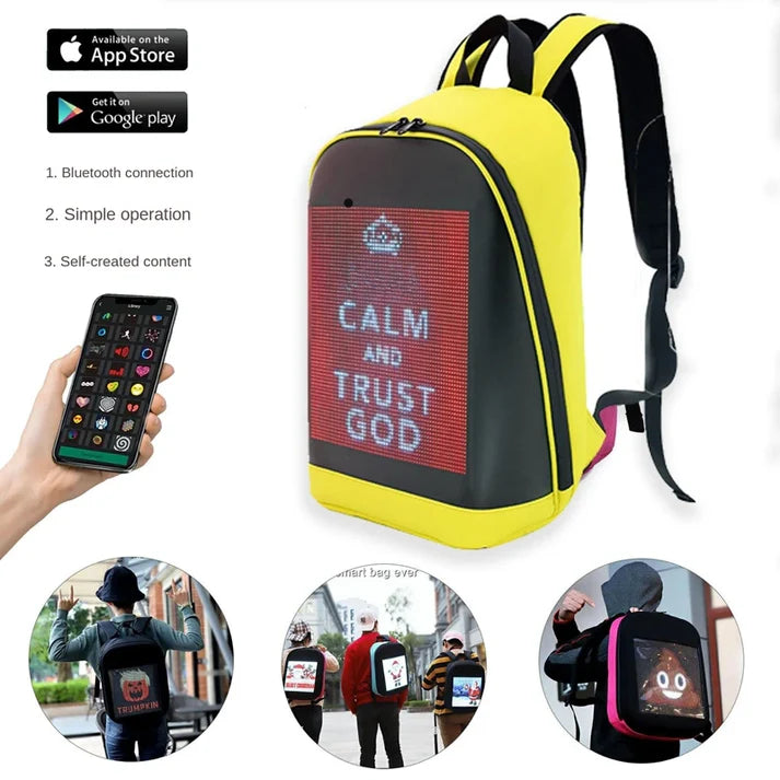 Smart LED Display Advertising Backpack – Large Capacity Outdoor Digital Screen
