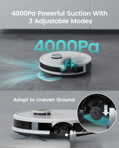 LDS Robot Vacuum Cleaner with 4000Pa Suction | Multi-Map Navigation, App & Alexa Control, Pet Hair Friendly
