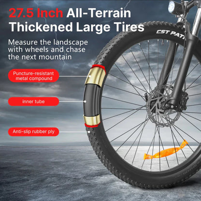 2000W Electric Mountain Bike | 57KM/H Speed, 27.5" Tires, Removable Battery, High-Power E-Bike for Adults