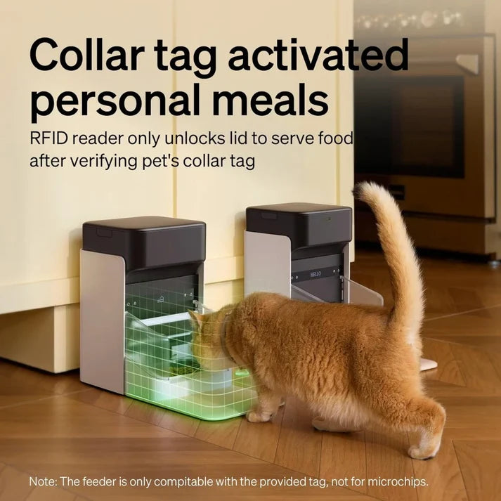 5G Automatic Cat Feeder with App Control & Light Collar Tag – 3L Capacity