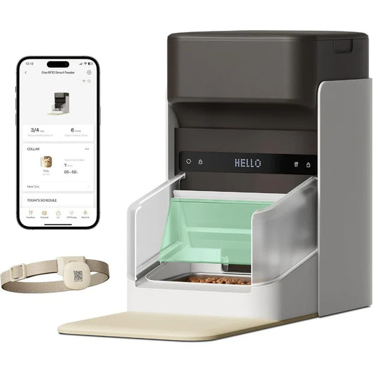 5G Automatic Cat Feeder with App Control & Light Collar Tag – 3L Capacity