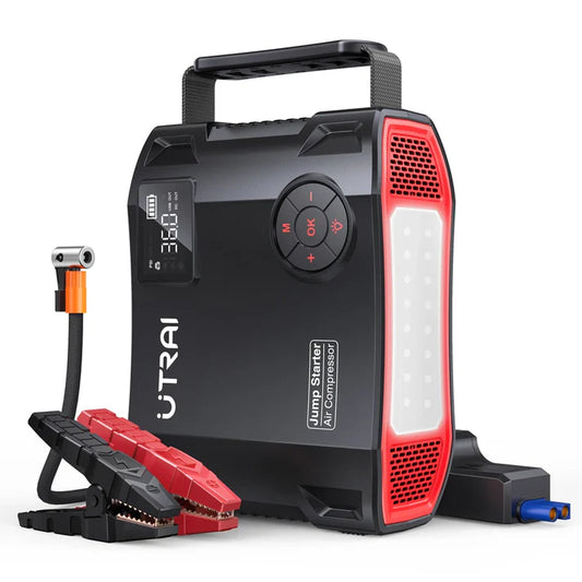 150PSI Portable Car Air Compressor & Jump Starter 4-in-1