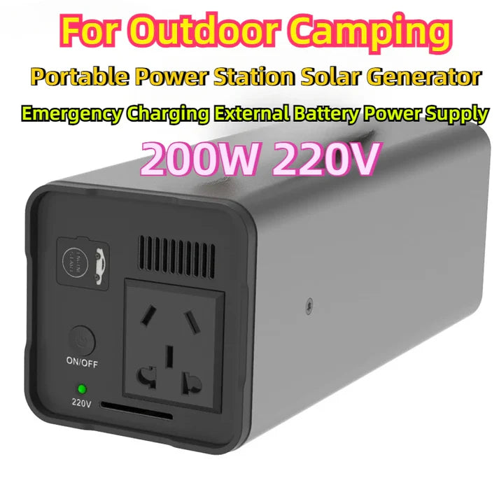 32000mAh Portable Power Station | 200W Solar Generator with 220V Output for Outdoor Camping & Emergency Power