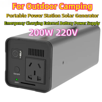 32000mAh Portable Power Station | 200W Solar Generator with 220V Output for Outdoor Camping & Emergency Power