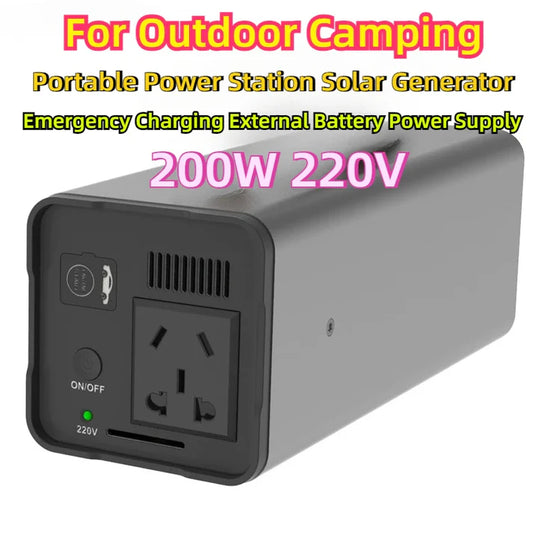 32000mAh Portable Power Station | 200W Solar Generator with 220V Output for Outdoor Camping & Emergency Power