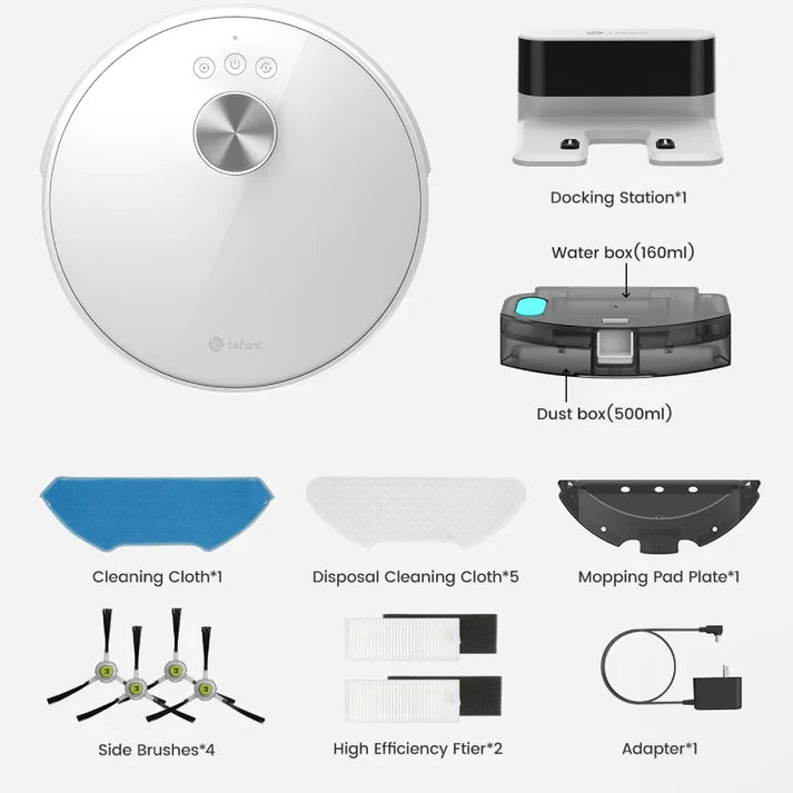 LDS Robot Vacuum Cleaner with 4000Pa Suction | Multi-Map Navigation, App & Alexa Control, Pet Hair Friendly